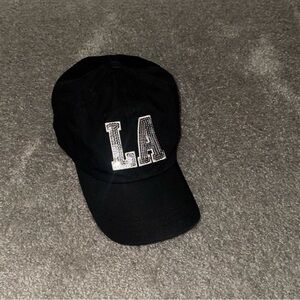Victoria secret pink Black Cap with sequin LA Embellishment